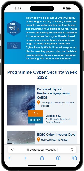 Mobiele weergave van Cyber Security Week