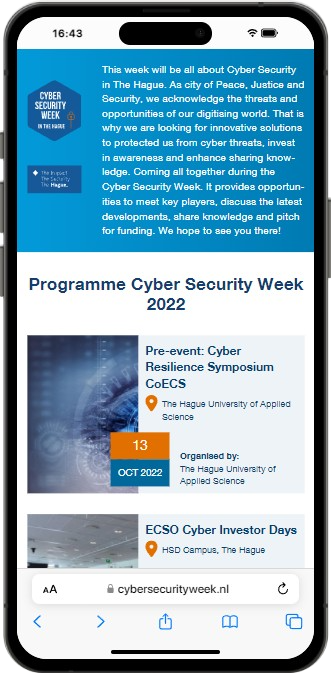 Mobiele weergave van Cyber Security Week