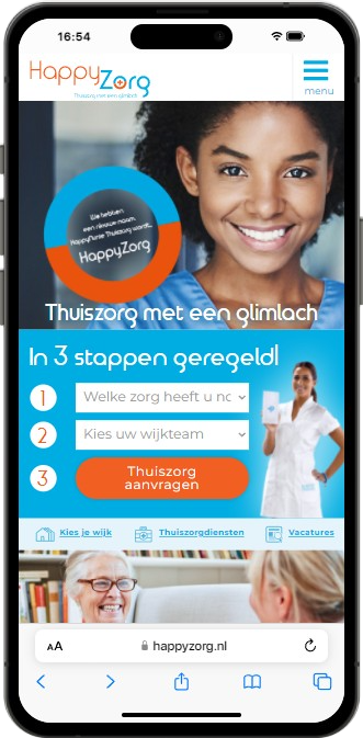 Mobiele weergave van HappyZorg