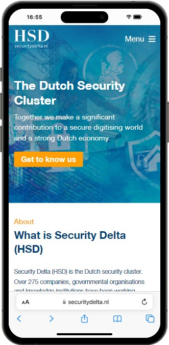 Mobiele weergave van Security Delta