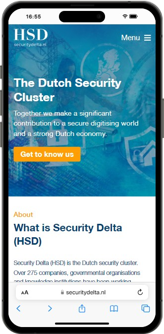 Mobiele weergave van Security Delta